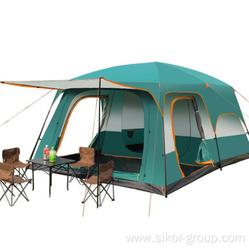 Super Large Space 8-12 Person Two-bedroom and one-living Outdoor Family Glamping Camping Tent